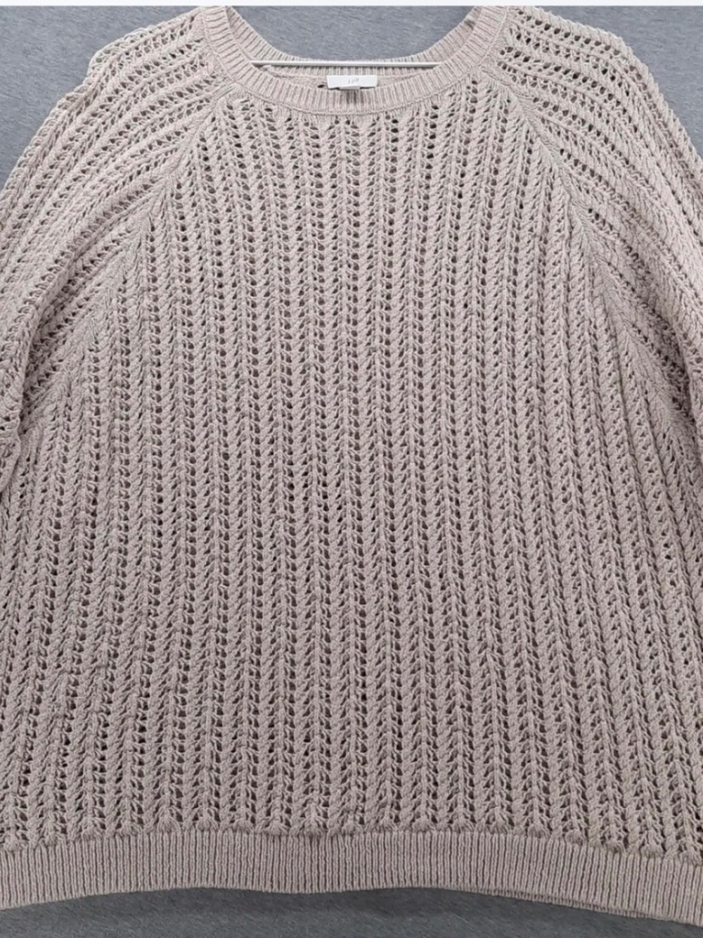 J Jill Beige open Weave Sweater long 3X EUC